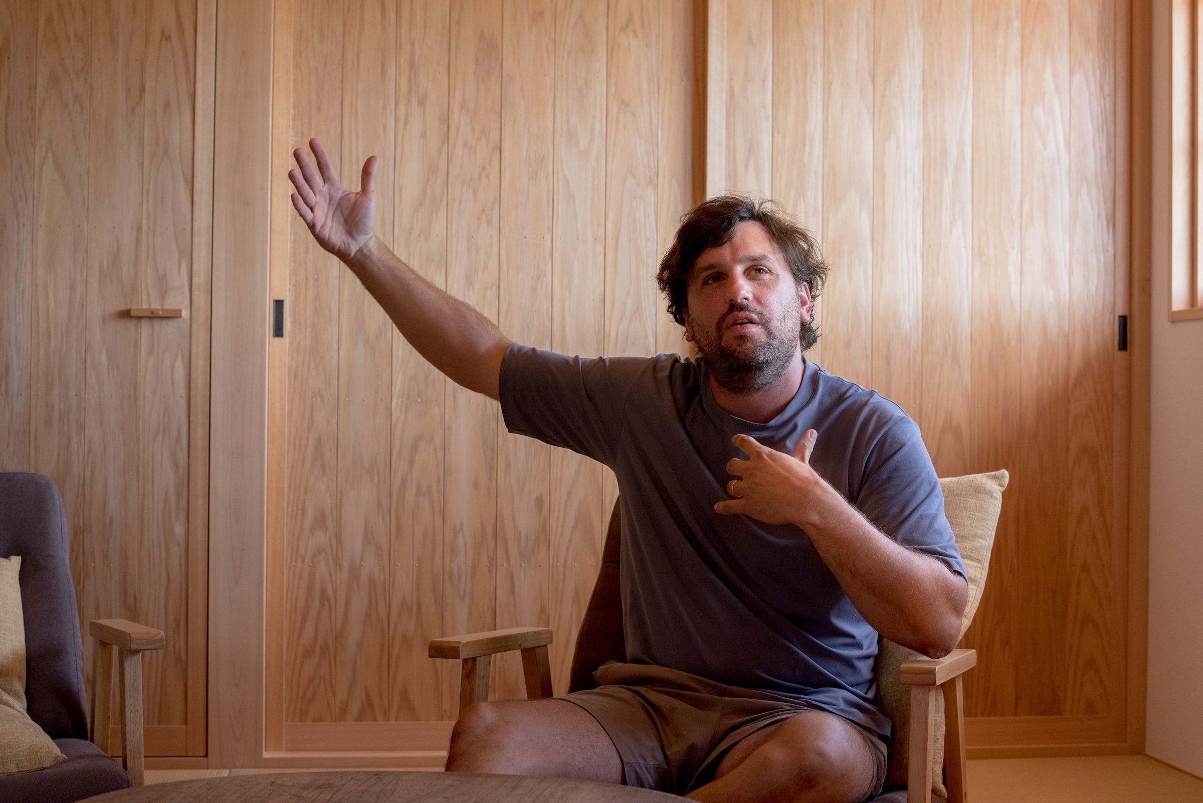Olivier in one of his lovingly restored guesthouses